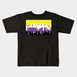 Dripping Non-binary Pride Kids T-Shirt